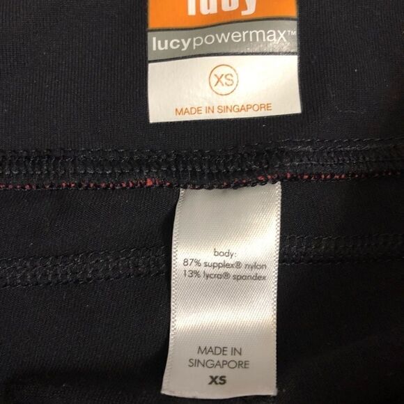 Lucy black capri cropped yoga pants leggings straight wide leg XS - Picture 7 of 8